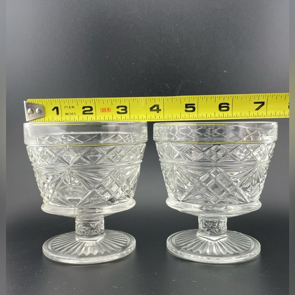 Vintage,, Big Top Peanut Butter Promotion, Footed Bowls Set of 2 by Hazel Atlas - Picture 5 of 5